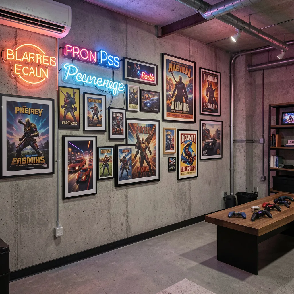 Neon sign replicas for game room lighting