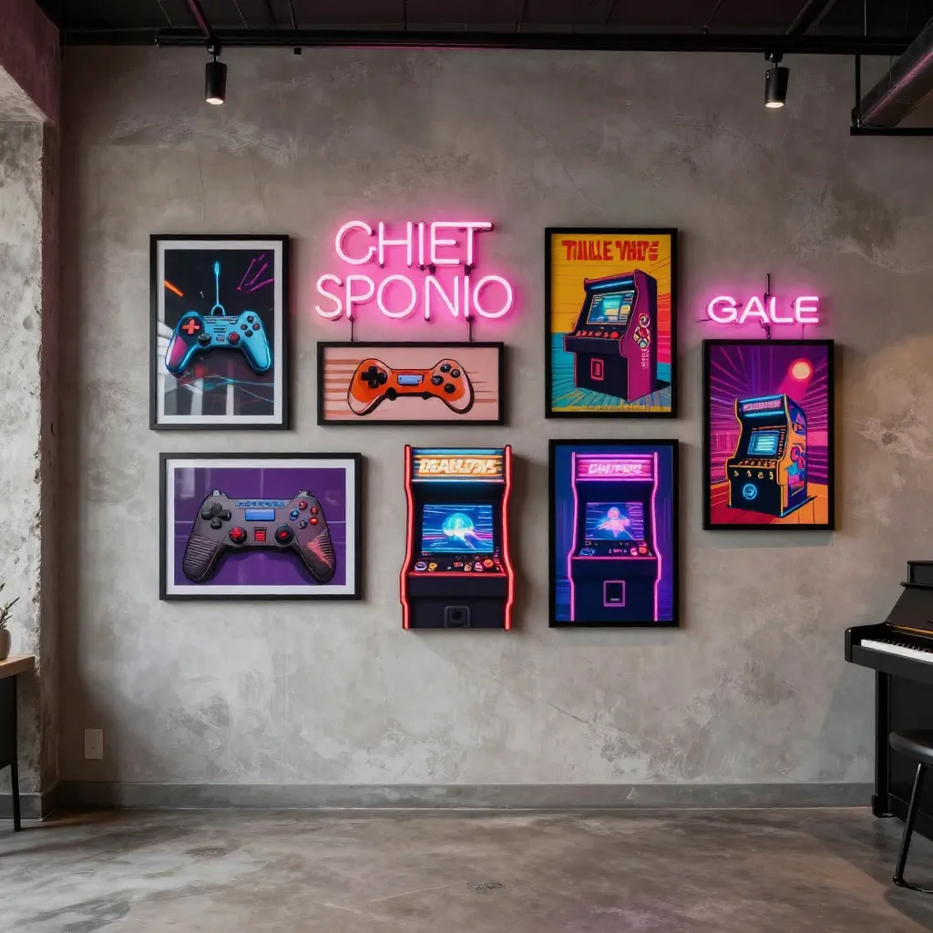 Pixel art prints for gaming spaces